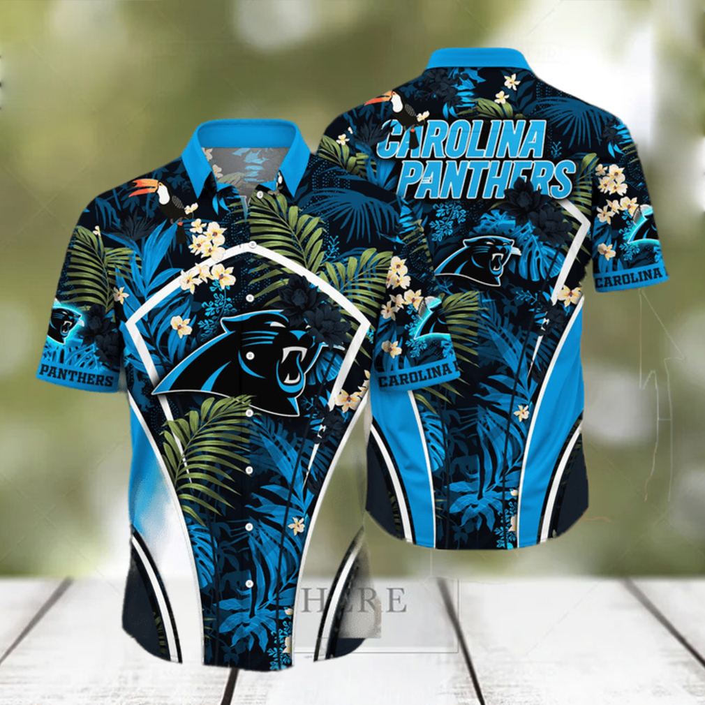 Customized Carolina Panthers NFL Flower Summer Tropical Hawaiian Shirt Customized Carolina Panthers NFL Flower Summer Tropical Hawaiian Shirt