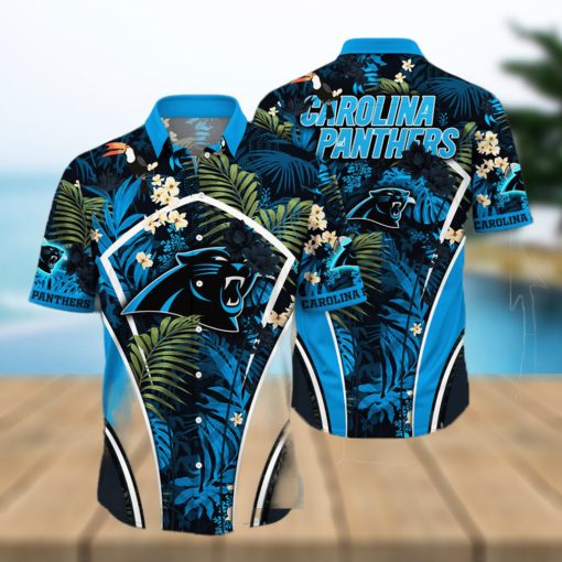 Customized Carolina Panthers NFL Flower Summer Tropical Hawaiian Shirt