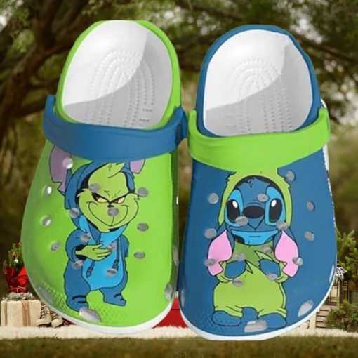 Customized Grinch and Stitch Shoes