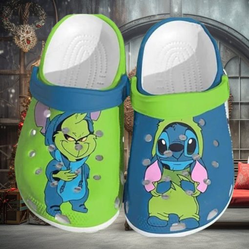 Customized Grinch and Stitch Shoes
