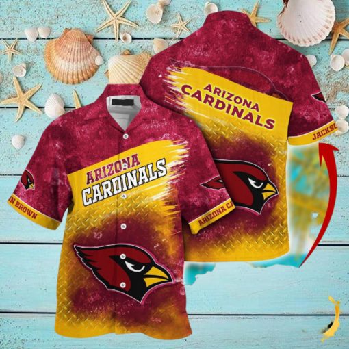 Customized NFL Arizona Cardinals Hawaiian Shirt Metal Pattern Aloha Shirt