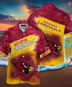 Customized NFL Arizona Cardinals Hawaiian Shirt Metal Pattern Aloha Shirt