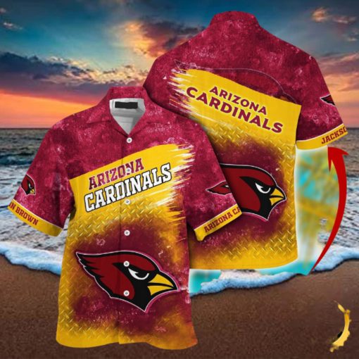 Customized NFL Arizona Cardinals Hawaiian Shirt Metal Pattern Aloha Shirt