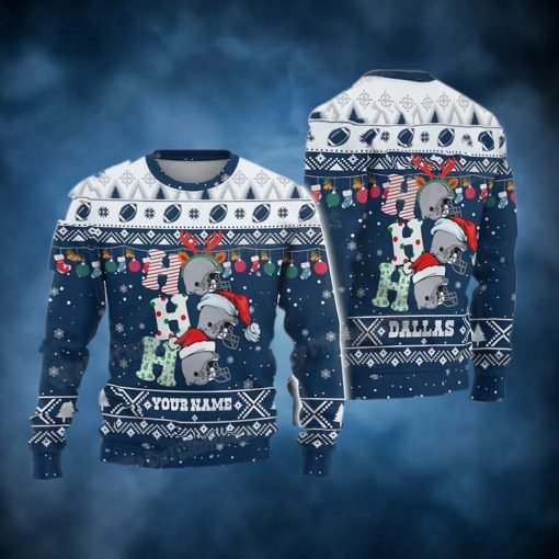 Customized NFL Dallas Football Ho Ho Ho Ugly Christmas Sweater Cowboys Gift Ideas