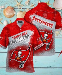 Customized NFL Tampa Bay Buccaneers Hawaiian Shirt Metal Pattern Aloha Shirt