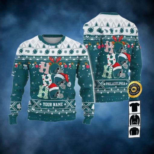 Customized Philadelphia Eagles Ugly Christmas Sweater, Faux Wool Sweater, National Football League, Gifts For Fans Football Nfl, Football 3D Ugly Sweater – Prinvity