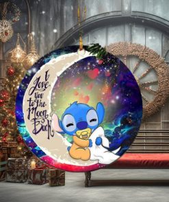 Cute Baby Stitch Sleep Love You To The Moon And Back Galaxy Christmas Decorations Ornament