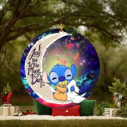 Cute Baby Stitch Sleep Love You To The Moon And Back Galaxy Christmas Decorations Ornament