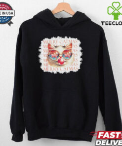 Cute Black Cat Meowy Christmas Light Xmas Holiday 2024 Shirt