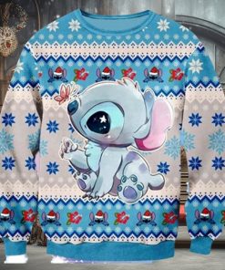 Cute Blue Alien Ugly Christmas Shirt, Ohana Alien Sweater, Ugly Christmas Sweater
