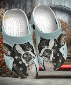Cute Boston Terrier Painting Puppy Crocs for Terrier Moms