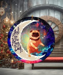 Cute Bull Dog Love You To The Moon And Back Galaxy Christmas Decorations Ornament