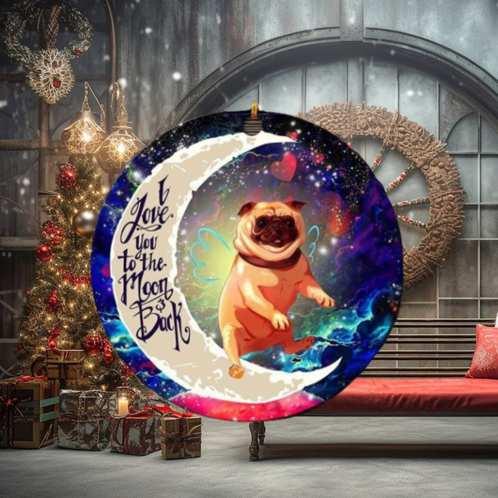 Cute Bull Dog Love You To The Moon And Back Galaxy Christmas Decorations Ornament Cute Bull Dog Love You To The Moon And Back Galaxy Christmas Decorations Ornament