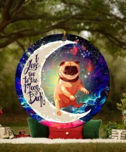 Cute Bull Dog Love You To The Moon And Back Galaxy Christmas Decorations Ornament