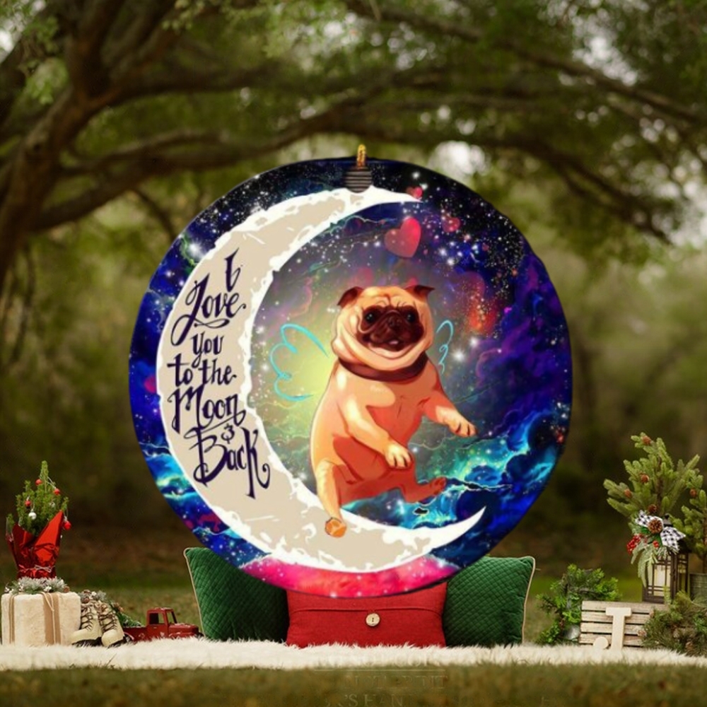 Cute Bull Dog Love You To The Moon And Back Galaxy Christmas Decorations Ornament Cute Bull Dog Love You To The Moon And Back Galaxy Christmas Decorations Ornament
