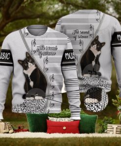 Cute Cat The Sound Of Silence 3D Full Print Ugly Sweater Christmas Gift Sweater