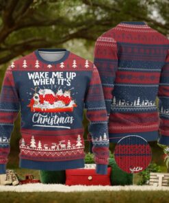 Cute Cat Wake Me Up When It’s Christmas Chillin’ Ugly Christmas Sweater