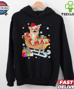 Cute Chihuahua Dog Christmas Santa Hat Xmas Puppy Lover Shirt