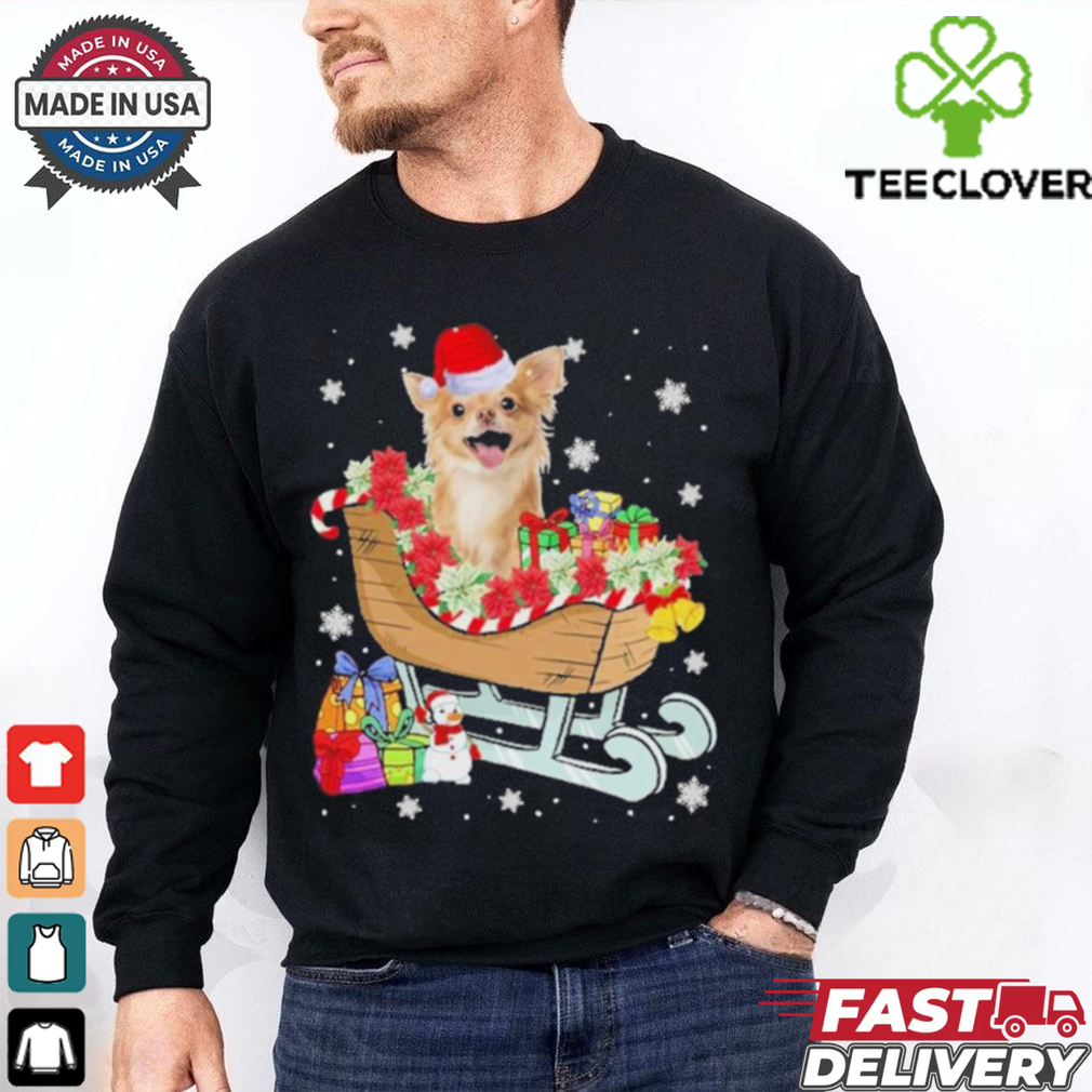 Cute Chihuahua Dog Christmas Santa Hat Xmas Puppy Lover Shirt Cute Chihuahua Dog Christmas Santa Hat Xmas Puppy Lover Shirt