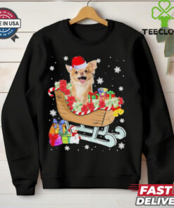 Cute Chihuahua Dog Christmas Santa Hat Xmas Puppy Lover Shirt