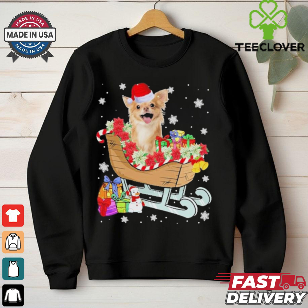 Cute Chihuahua Dog Christmas Santa Hat Xmas Puppy Lover Shirt Cute Chihuahua Dog Christmas Santa Hat Xmas Puppy Lover Shirt