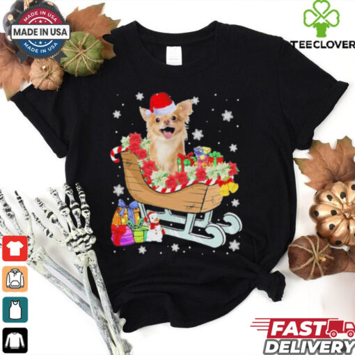 Cute Chihuahua Dog Christmas Santa Hat Xmas Puppy Lover Shirt