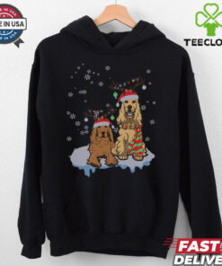 Cute Christmas Cocker Spaniel Santa Hats Reindeer Dog Lovers shirt 2 Cute Christmas Cocker Spaniel Santa Hats Reindeer Dog Lovers shirt