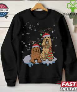 Cute Christmas Cocker Spaniel Santa Hats Reindeer Dog Lovers shirt 3 Cute Christmas Cocker Spaniel Santa Hats Reindeer Dog Lovers shirt