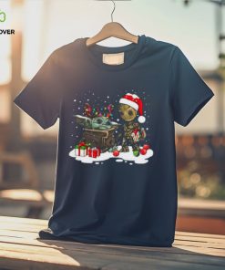 Cute Christmas Collection Baby Yoda And Groot Santa Christmas Light Shirt