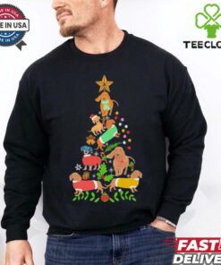 Cute Christmas Dachshund Tree Clothes Dog Lover Holiday Shirt