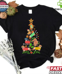 Cute Christmas Dachshund Tree Clothes Dog Lover Holiday Shirt