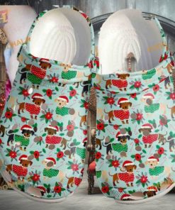 Cute Christmas Dachshunds Festive Crocs Classic Clogs for Holidays