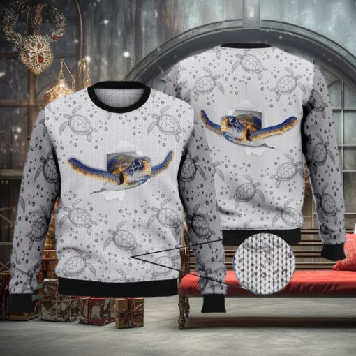 Cute Colorful Turtle 3D Full Print Ugly Sweater Christmas Gift Sweater