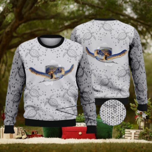 Cute Colorful Turtle 3D Full Print Ugly Sweater Christmas Gift Sweater
