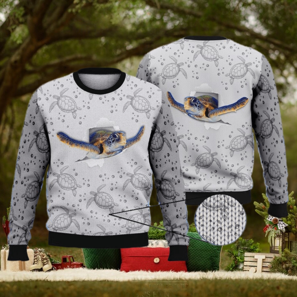 Cute Colorful Turtle 3D Full Print Ugly Sweater Christmas Gift Sweater Cute Colorful Turtle 3D Full Print Ugly Sweater Christmas Gift Sweater