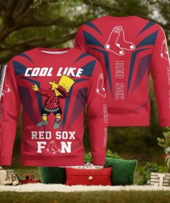 Cute Cool Like Boston Red Sox Fan Bart Simpson Dab Ugly Christmas Sweater
