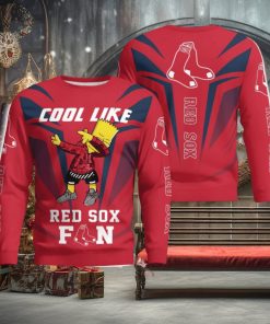 Cute Cool Like Boston Red Sox Fan Bart Simpson Dab Ugly Christmas Sweater