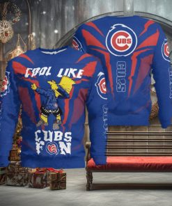 Cute Cool Like Chicago Cubs Fan Bart Simpson Dab Ugly Christmas Sweater