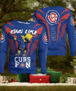 Cute Cool Like Chicago Cubs Fan Bart Simpson Dab Ugly Christmas Sweater