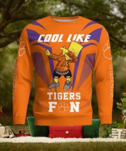 Cute Cool Like Clemson Tigers Fan Bart Simpson Dab Ugly Christmas Sweater