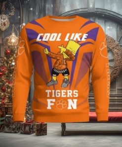 Cute Cool Like Clemson Tigers Fan Bart Simpson Dab Ugly Christmas Sweater