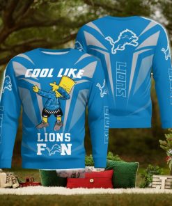 Cute Cool Like Detroit Lions Fan Bart Simpson Dab Ugly Christmas Sweater