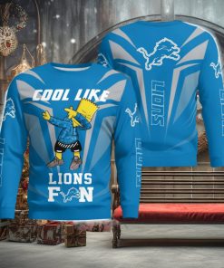 Cute Cool Like Detroit Lions Fan Bart Simpson Dab Ugly Christmas Sweater