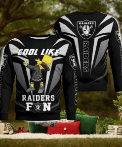 Cute Cool Like Las Vegas Raiders Fan Bart Simpson Dab Ugly Christmas Sweater