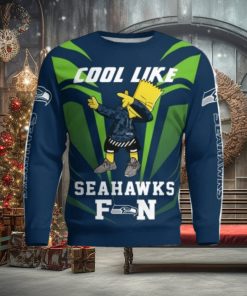 Cute Cool Like Seattle Seahawks Fan Bart Simpson Dab Ugly Christmas Sweater
