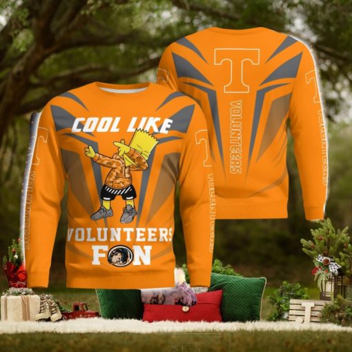 Cute Cool Like Tennessee Volunteers Fan Bart Simpson Dab Ugly Christmas Sweater