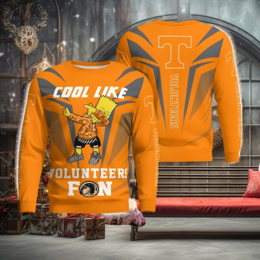 Cute Cool Like Tennessee Volunteers Fan Bart Simpson Dab Ugly Christmas Sweater
