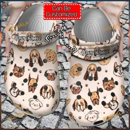 Cute Dog Breeds Crocs Unique Animal Print Clog Shoes