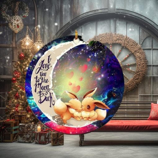 Cute Eevee Pokemon Couple Love You To The Moon And Back Galaxy Christmas Tree Decorations Ornament