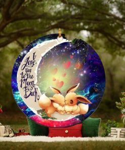 Cute Eevee Pokemon Couple Love You To The Moon And Back Galaxy Christmas Tree Decorations Ornament
